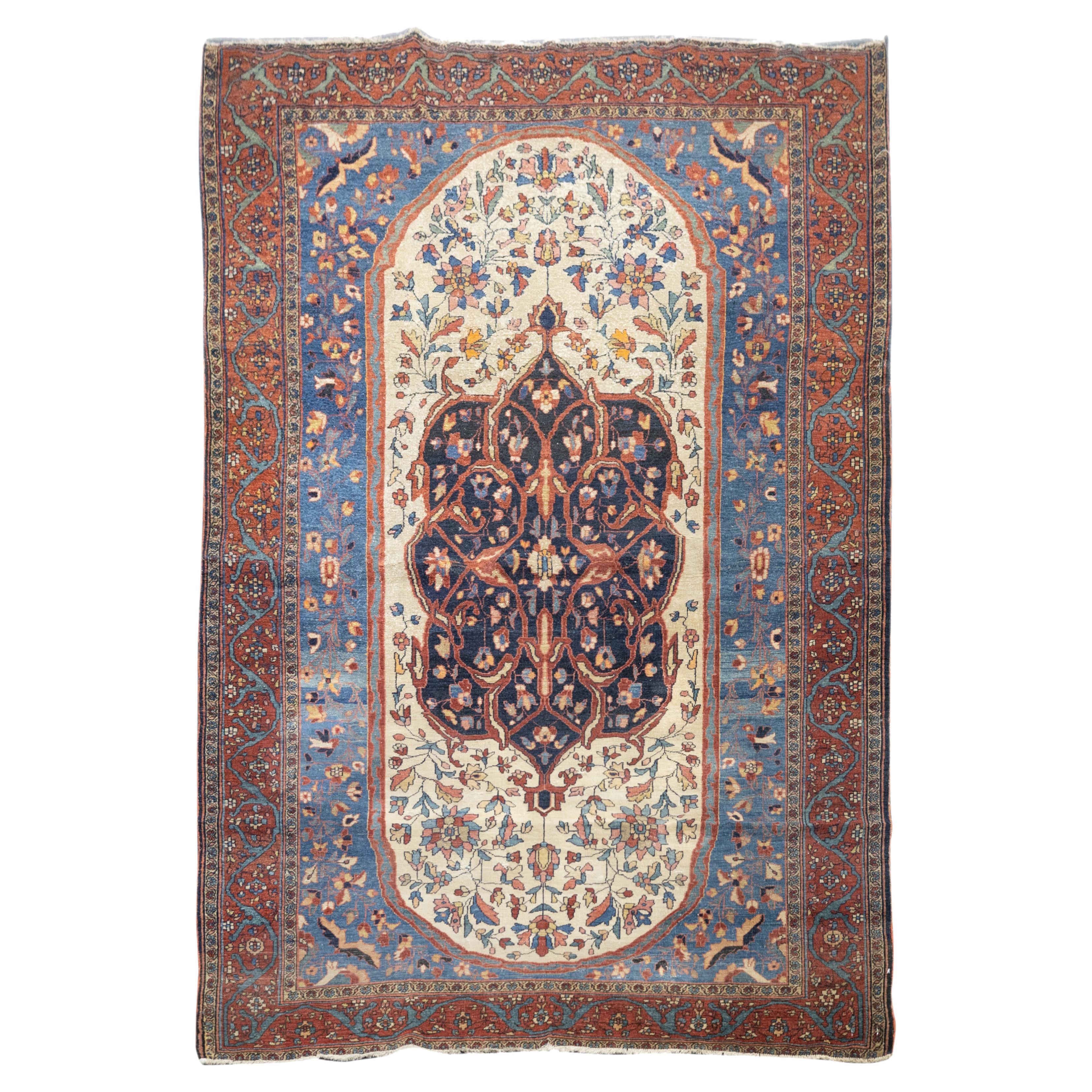 Antique Farahan Sarouk Rug 4'3'' x 6'6''