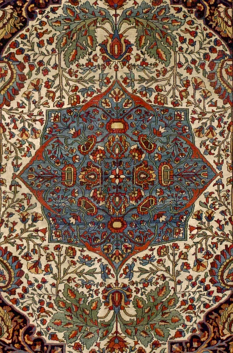 Persiano Tappeto antico Sarouk Farahan 4'3