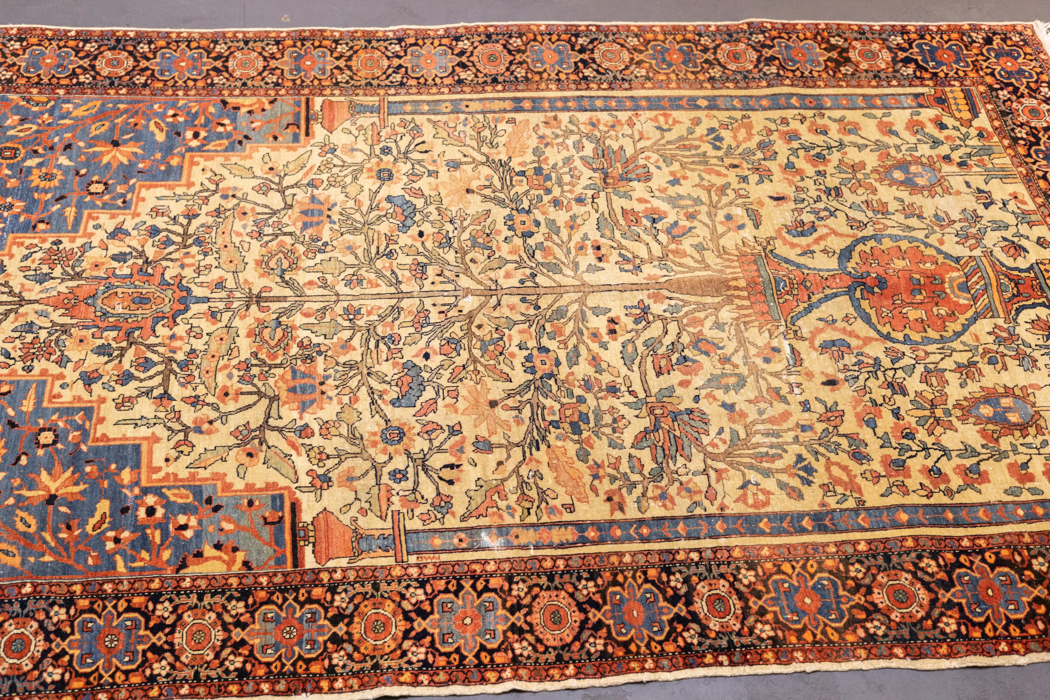 Alfombra Sarouk Farahan Antigua 4'3'' x 6'7'' Lana en venta