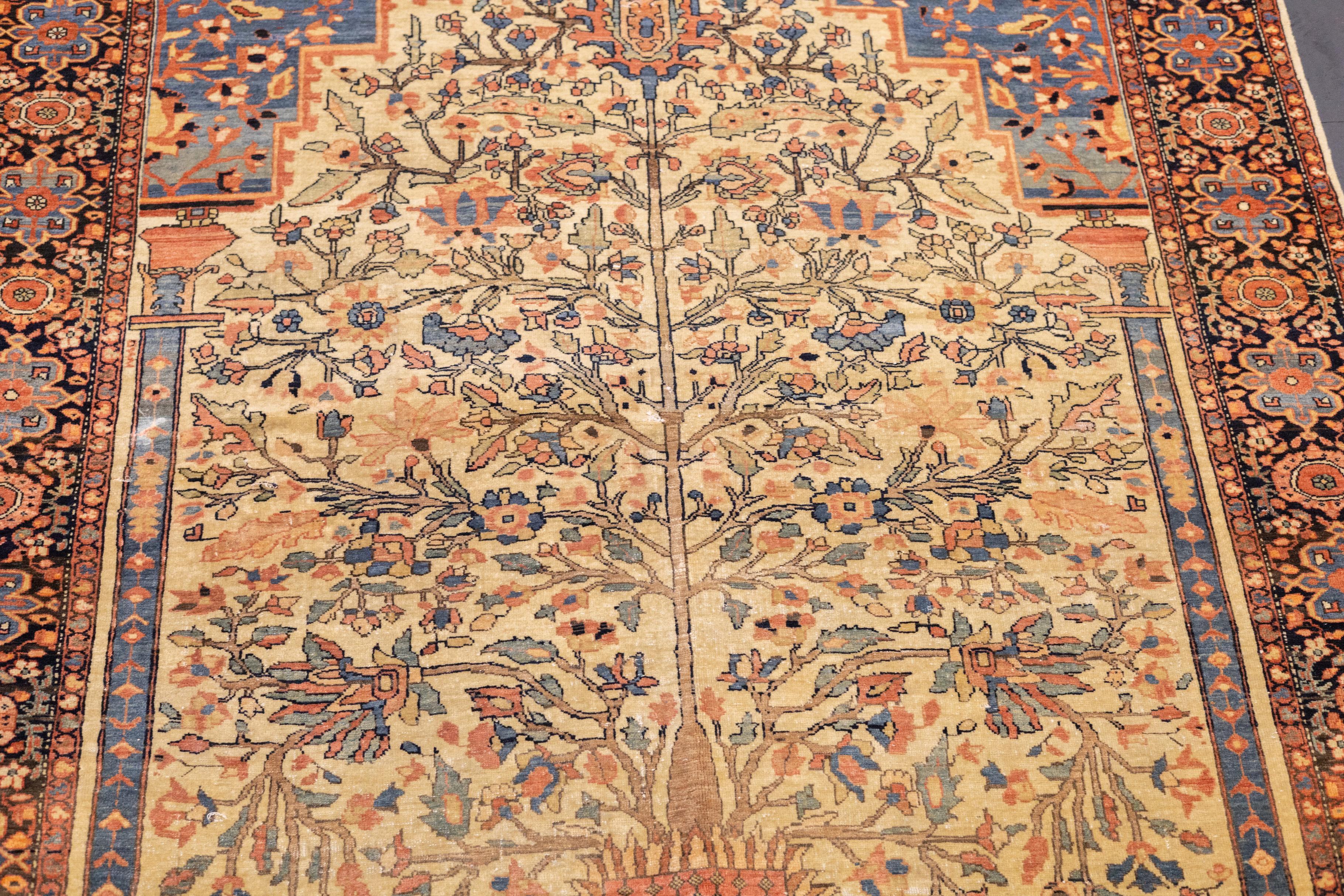 Alfombra Sarouk Farahan Antigua 4'3'' x 6'7'' en venta 2