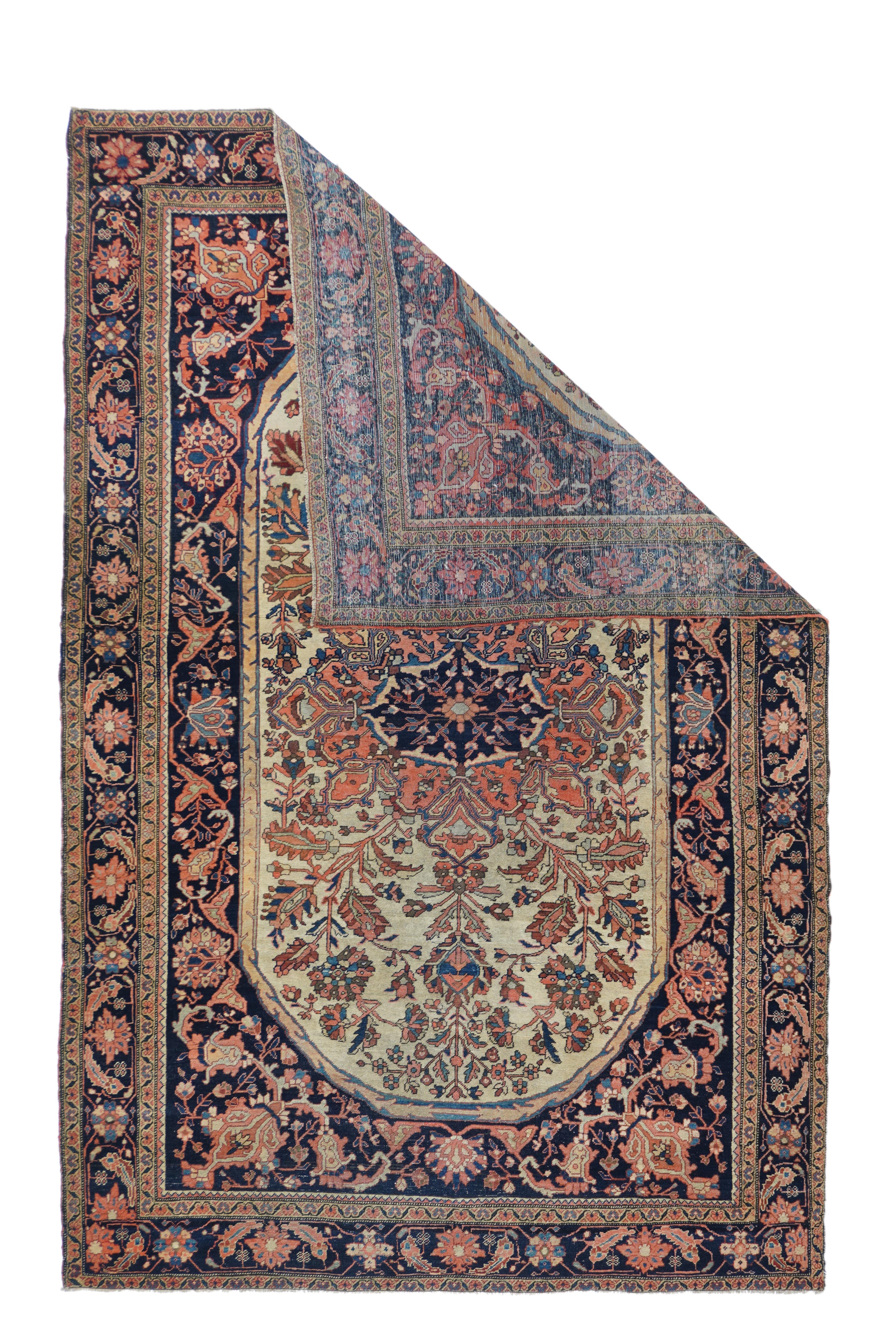 Antique Farahan Sarouk rug 4'4'' x 6'7''.