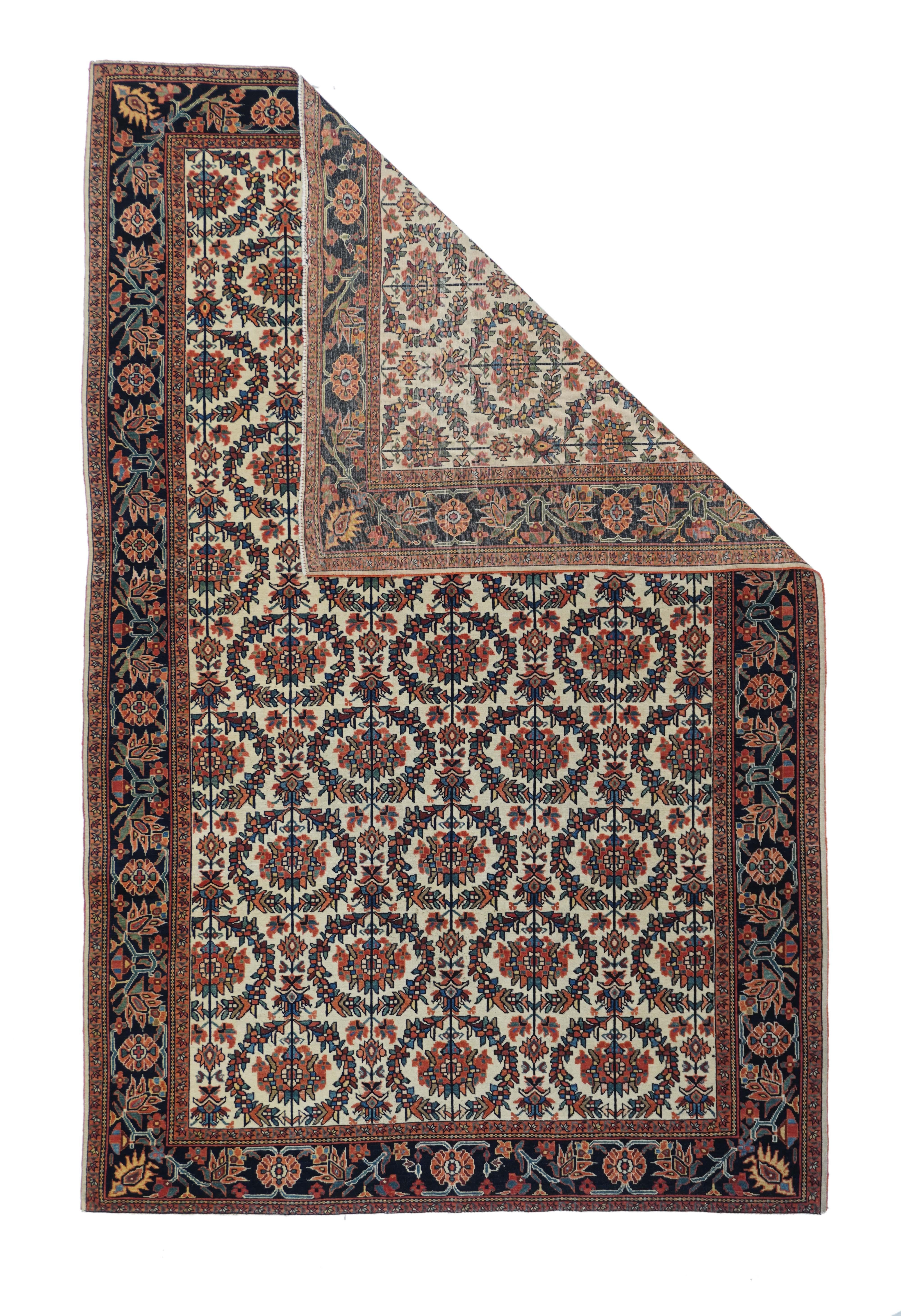 Antique Farahan Sarouk rug 4'5'' x 6'10''.