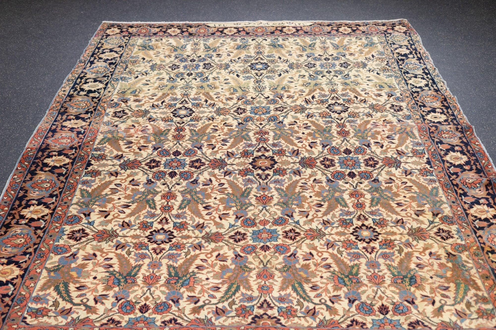 Antiker Farahan Sarouk-Teppich 6'10'' x 9'8'' (Handgeknüpft) im Angebot