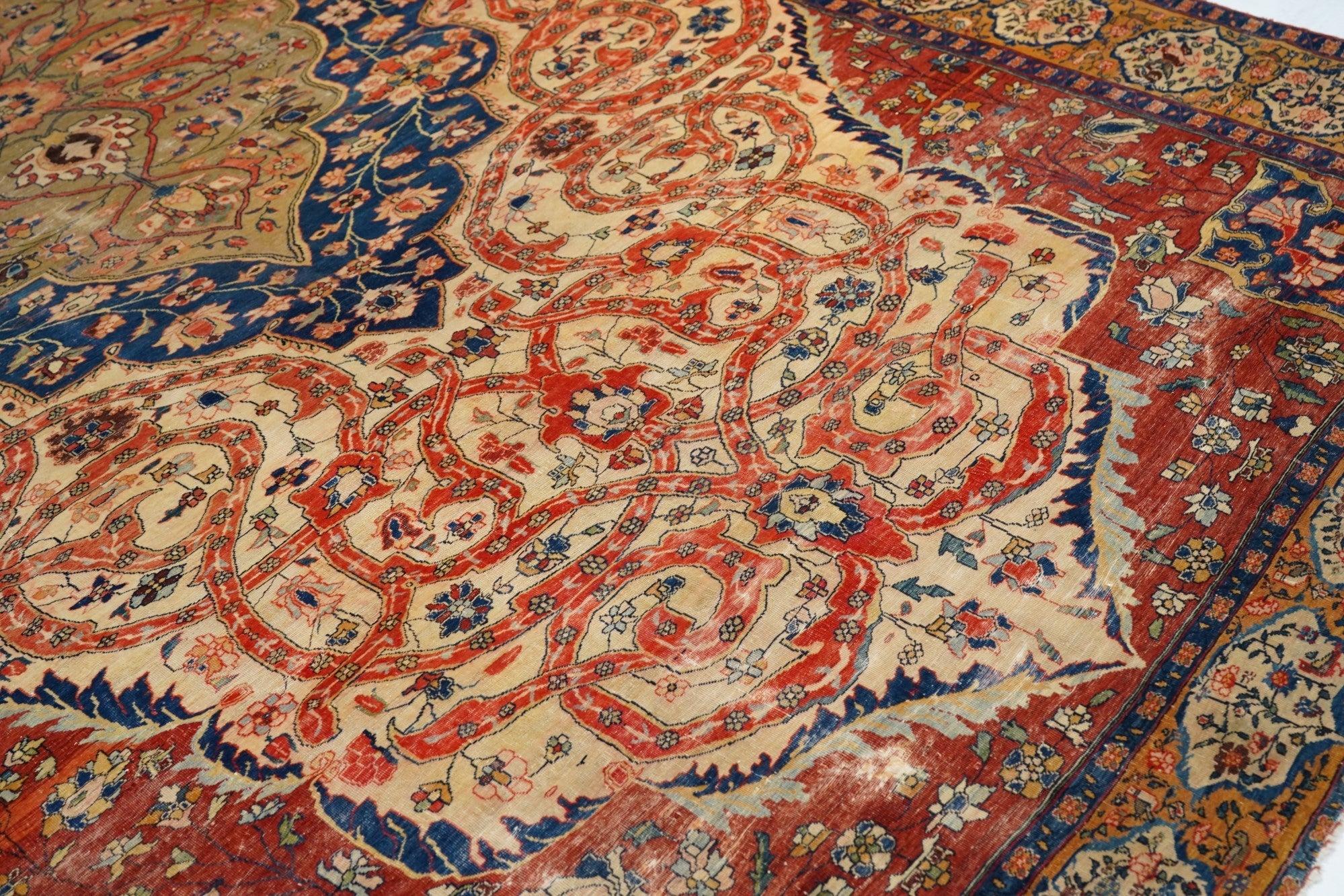 Antiker Farahan Sarouk-Teppich 7'11'' x 14'1'' (19. Jahrhundert) im Angebot