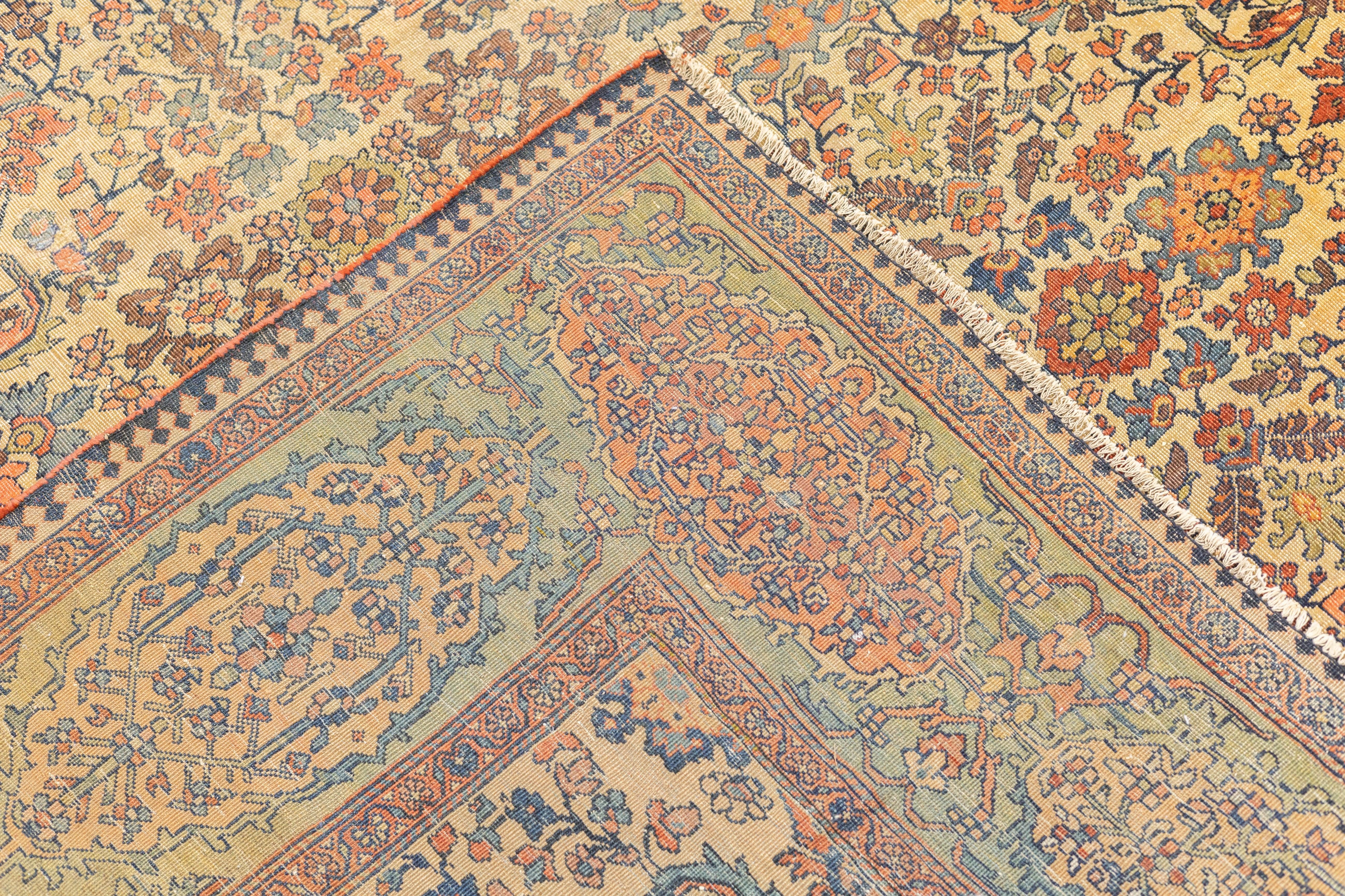 Tappeto antico Sarouk Farahan 8'7'' x 10'5'' in vendita 3