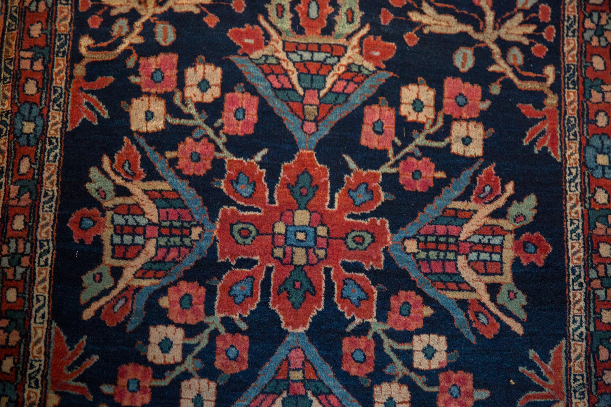 Hand-Knotted Antique Farahan Sarouk Rug Runner