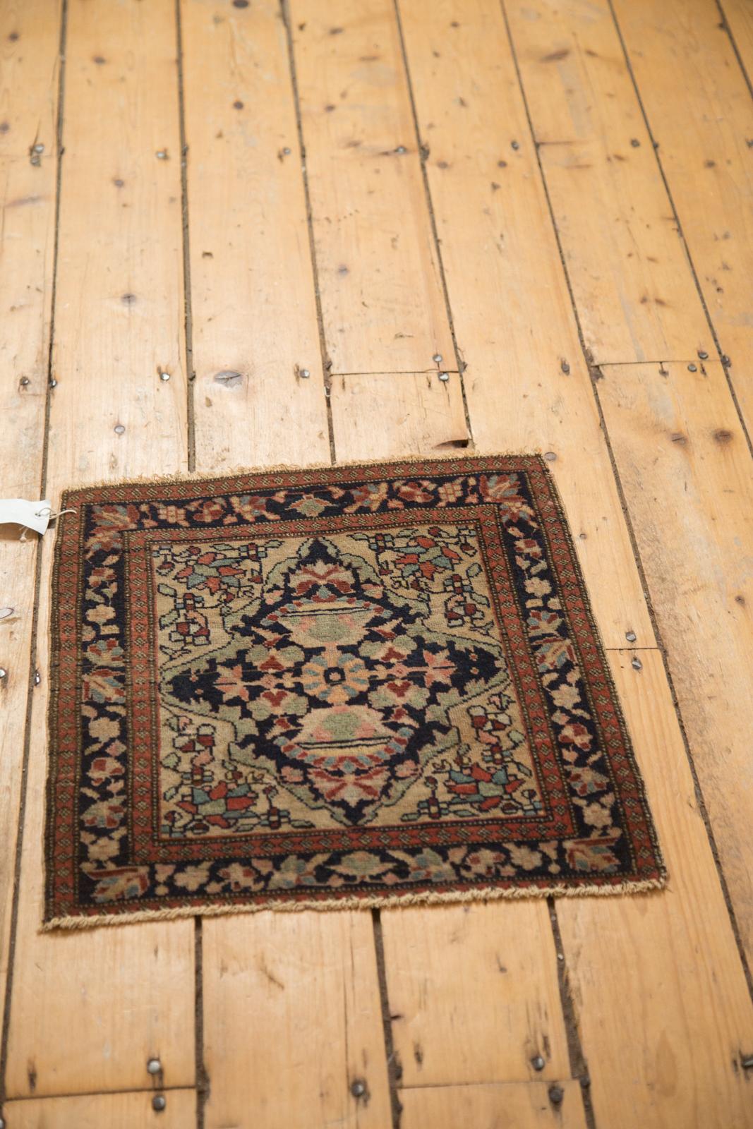 Late 19th Century Antique Farahan Sarouk Square Bag Face Rug Mat