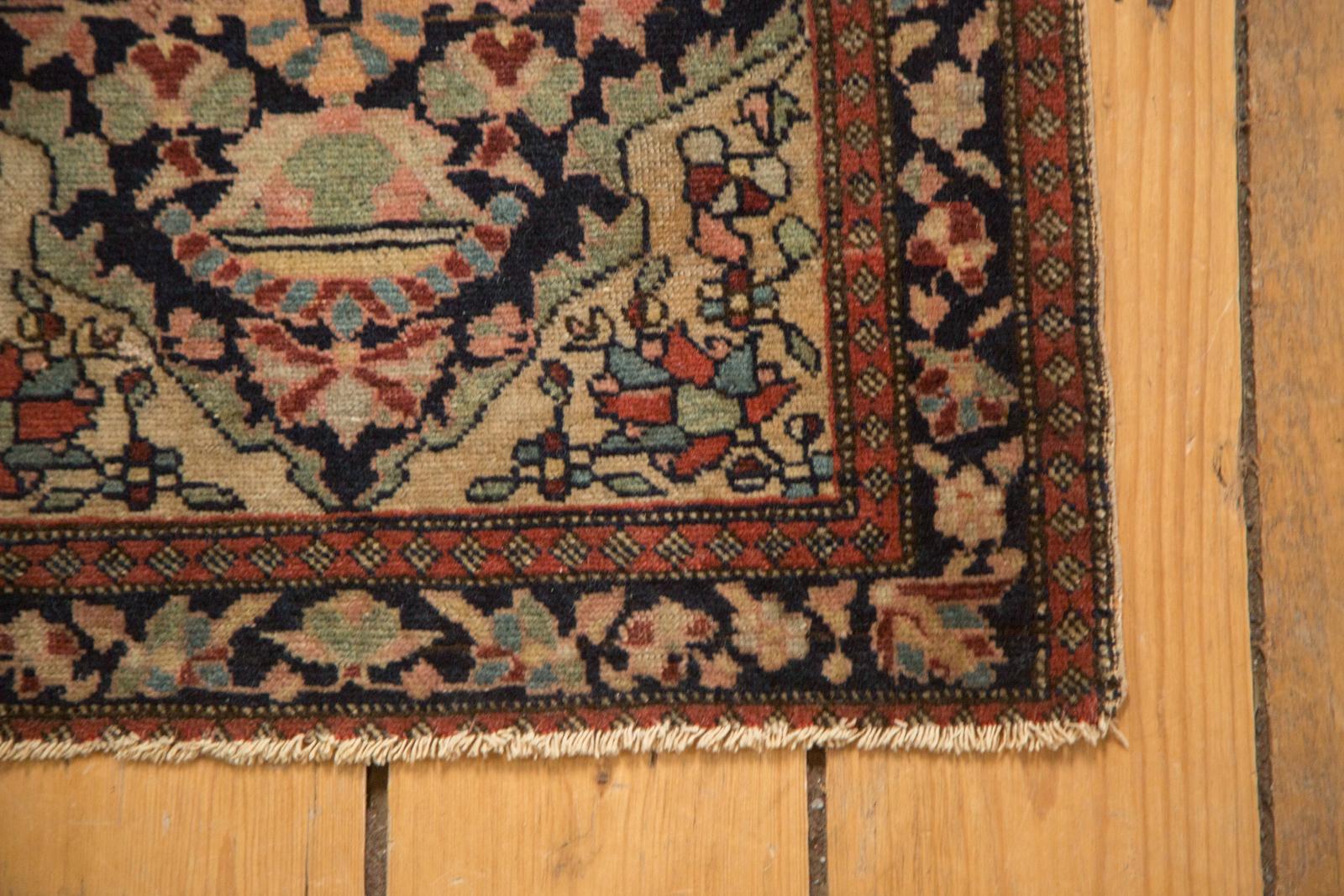 Antique Farahan Sarouk Square Bag Face Rug Mat 1