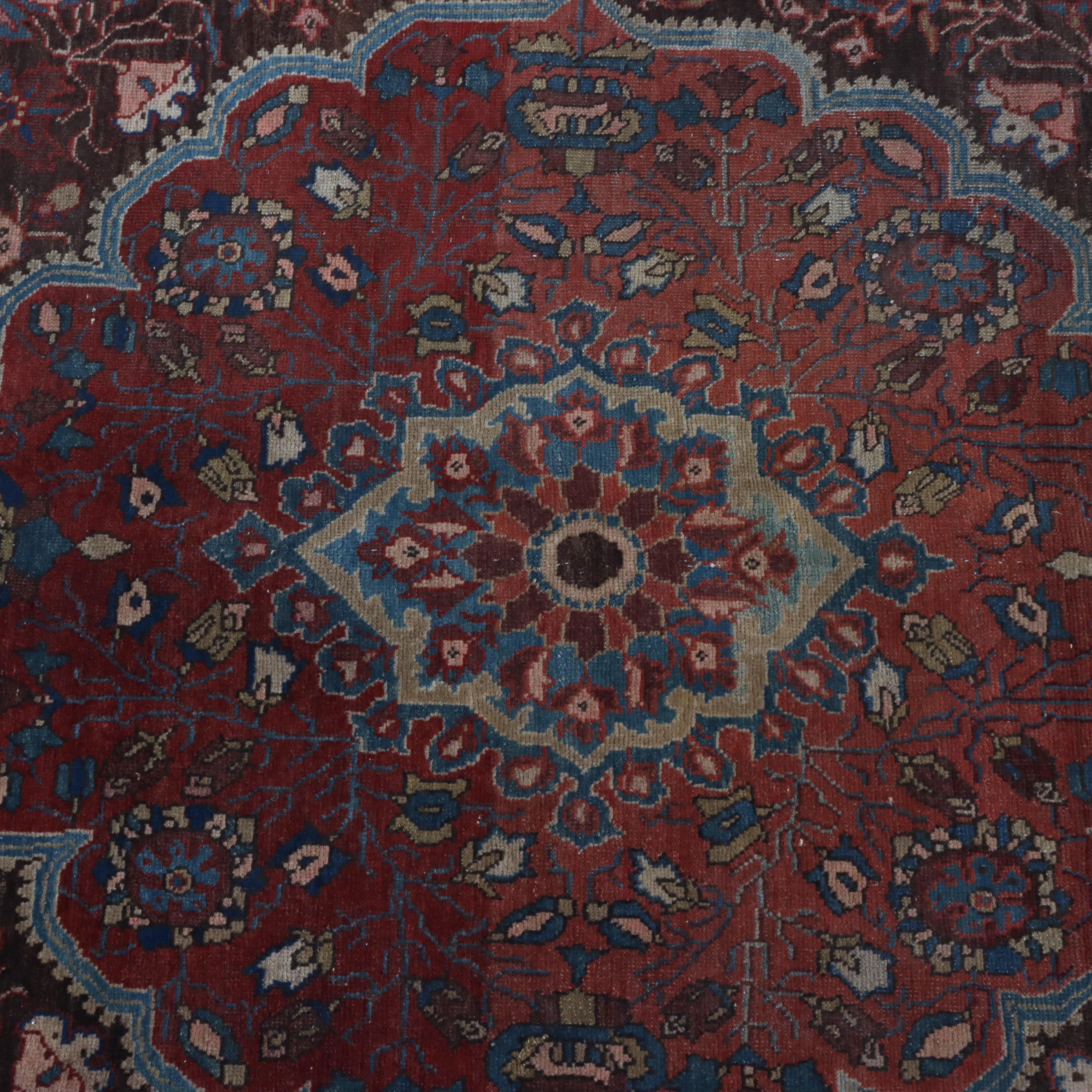 Antike Farahan Sarouk Wolle Bereich Teppich C1920
Maße - 83