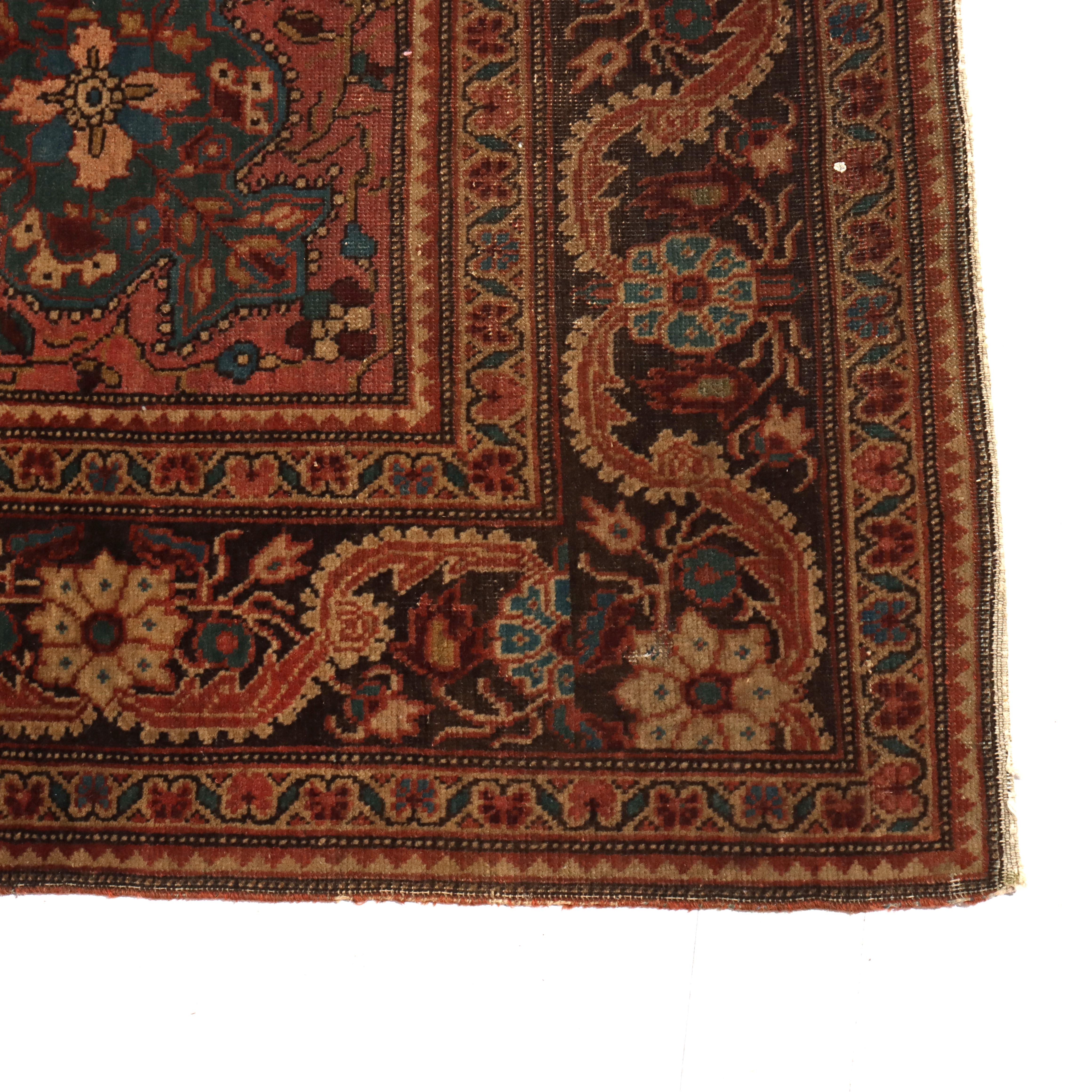 Antike Farahan Sarouk Wolle Bereich Teppich C1920 (Asiatisch) im Angebot