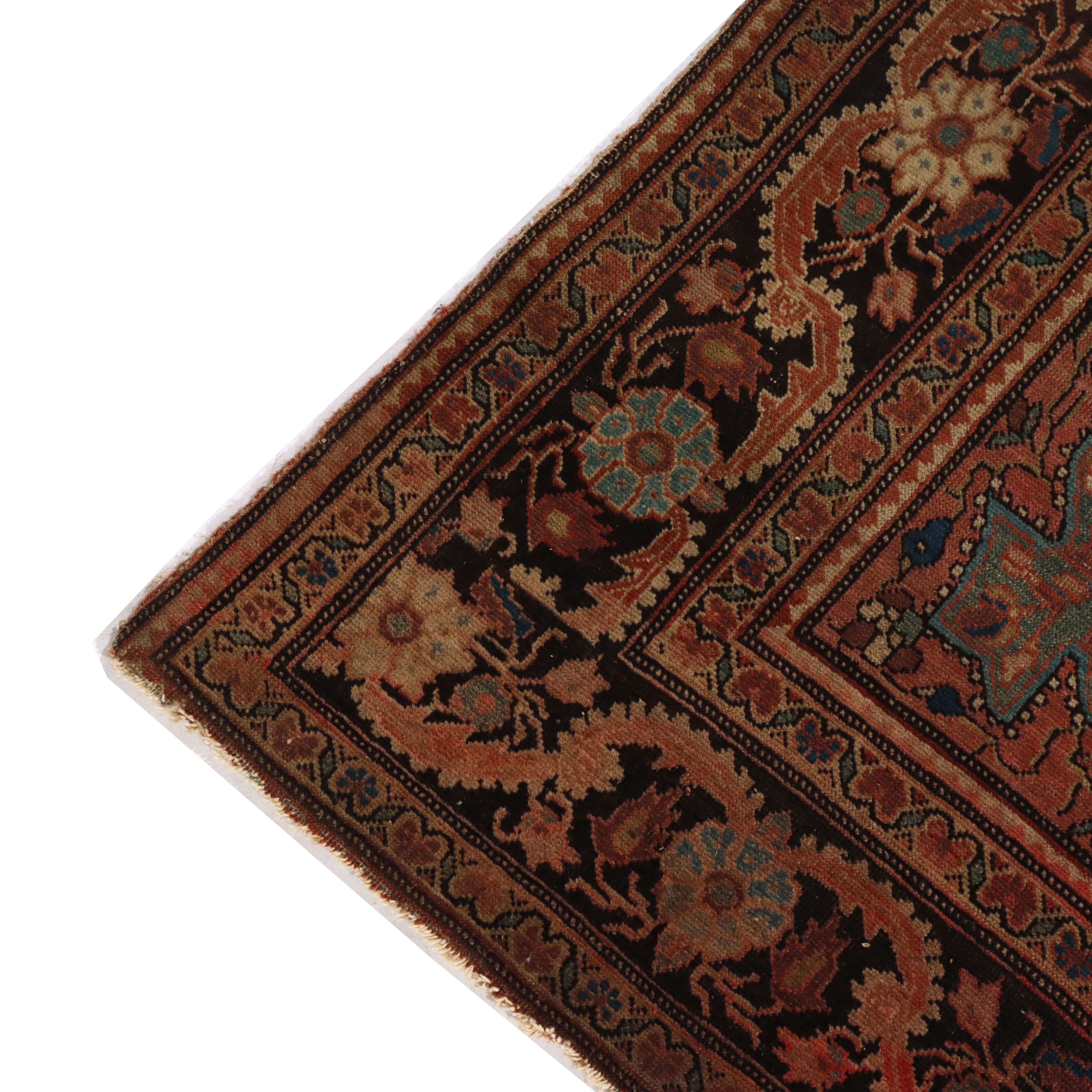 Antike Farahan Sarouk Wolle Bereich Teppich C1920 im Angebot 2