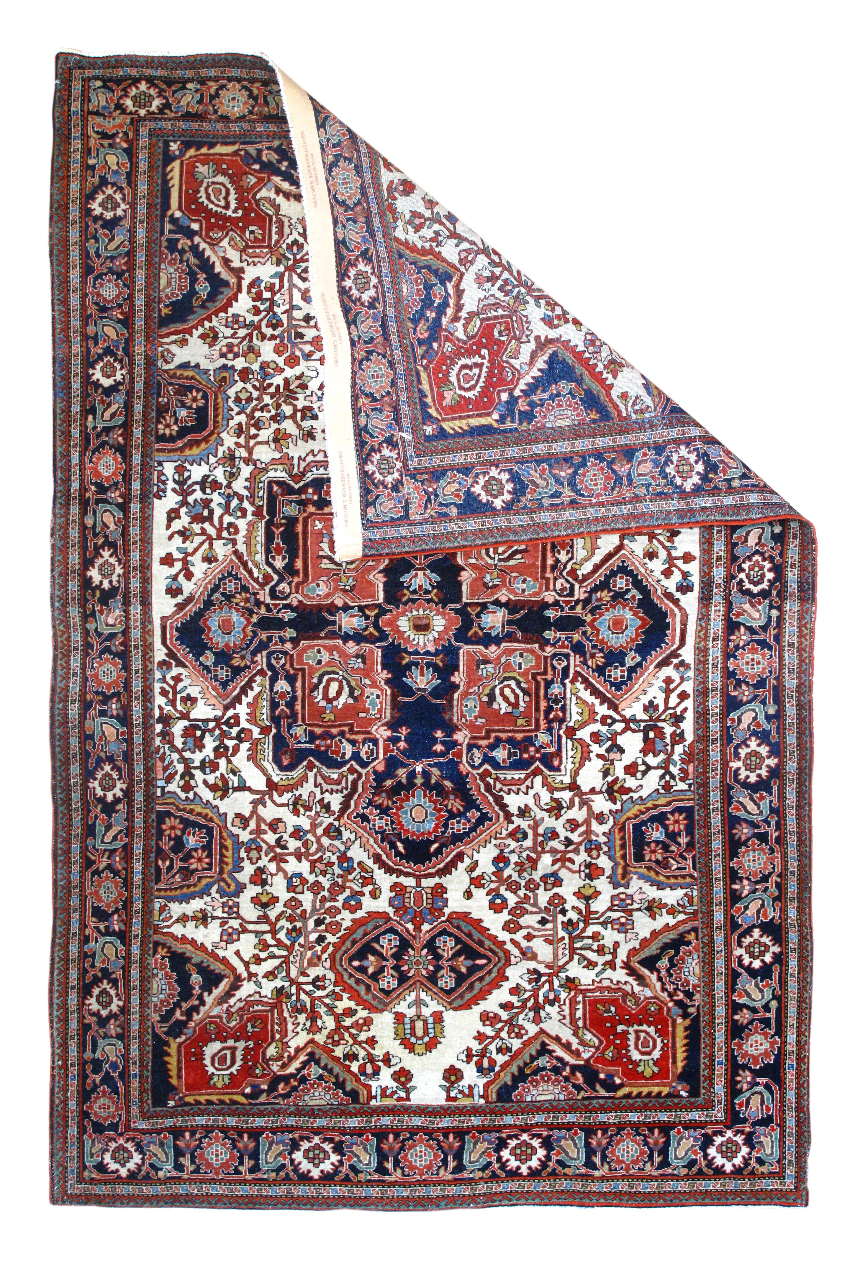 Antique Farahan Saruk rug 4'6'' x 6'9''.