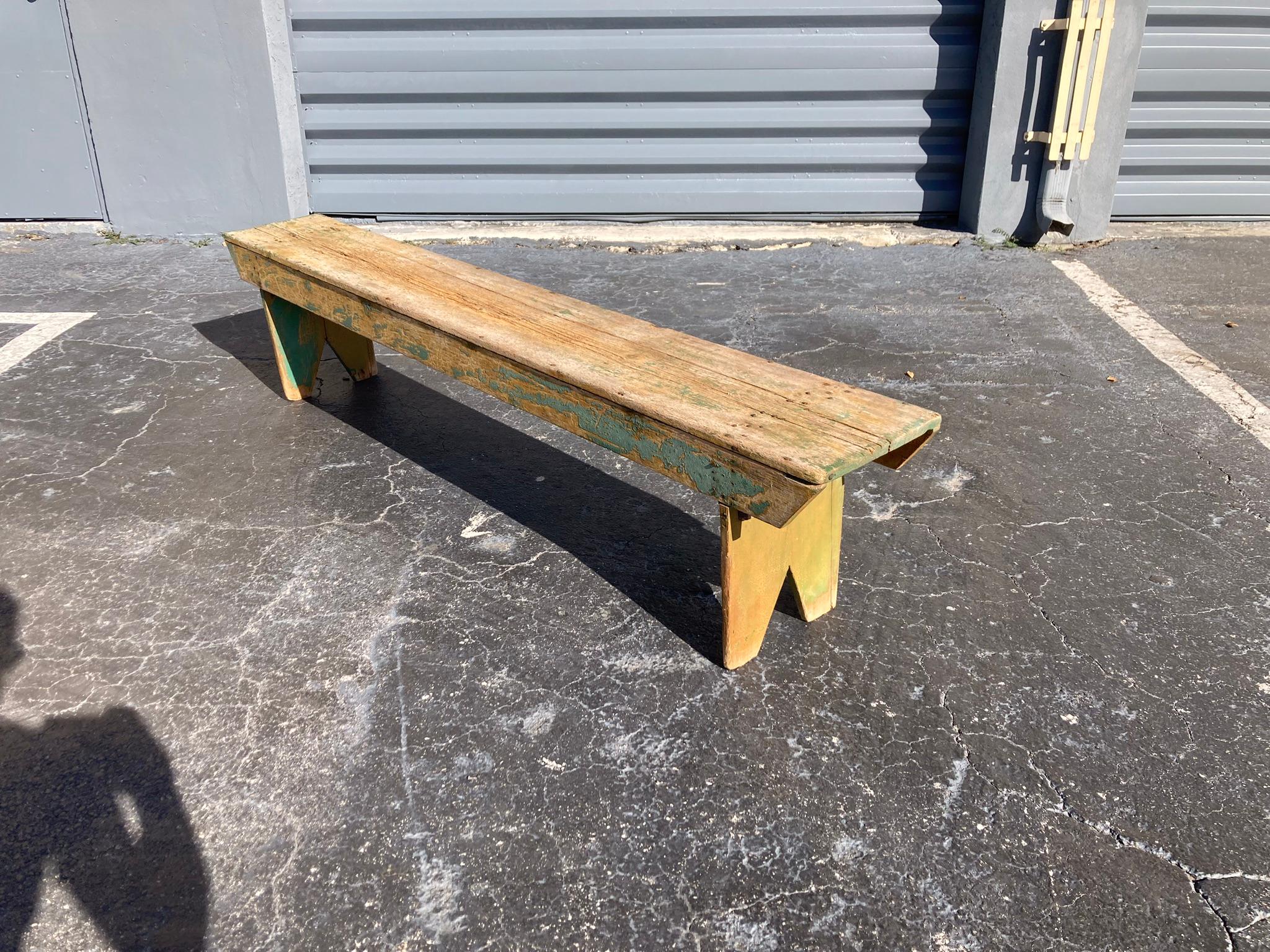 vintage wood bench