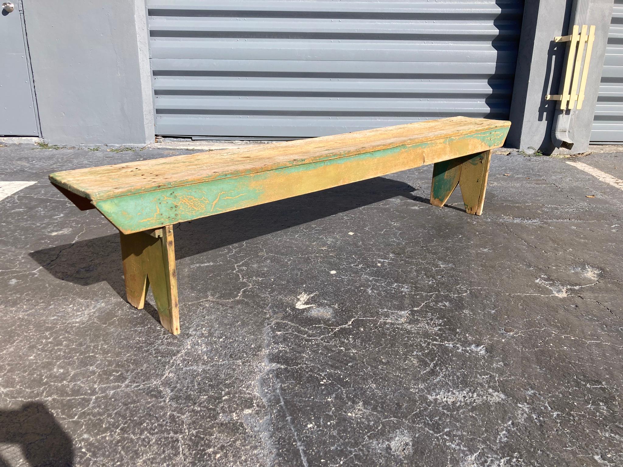 vintage farm bench