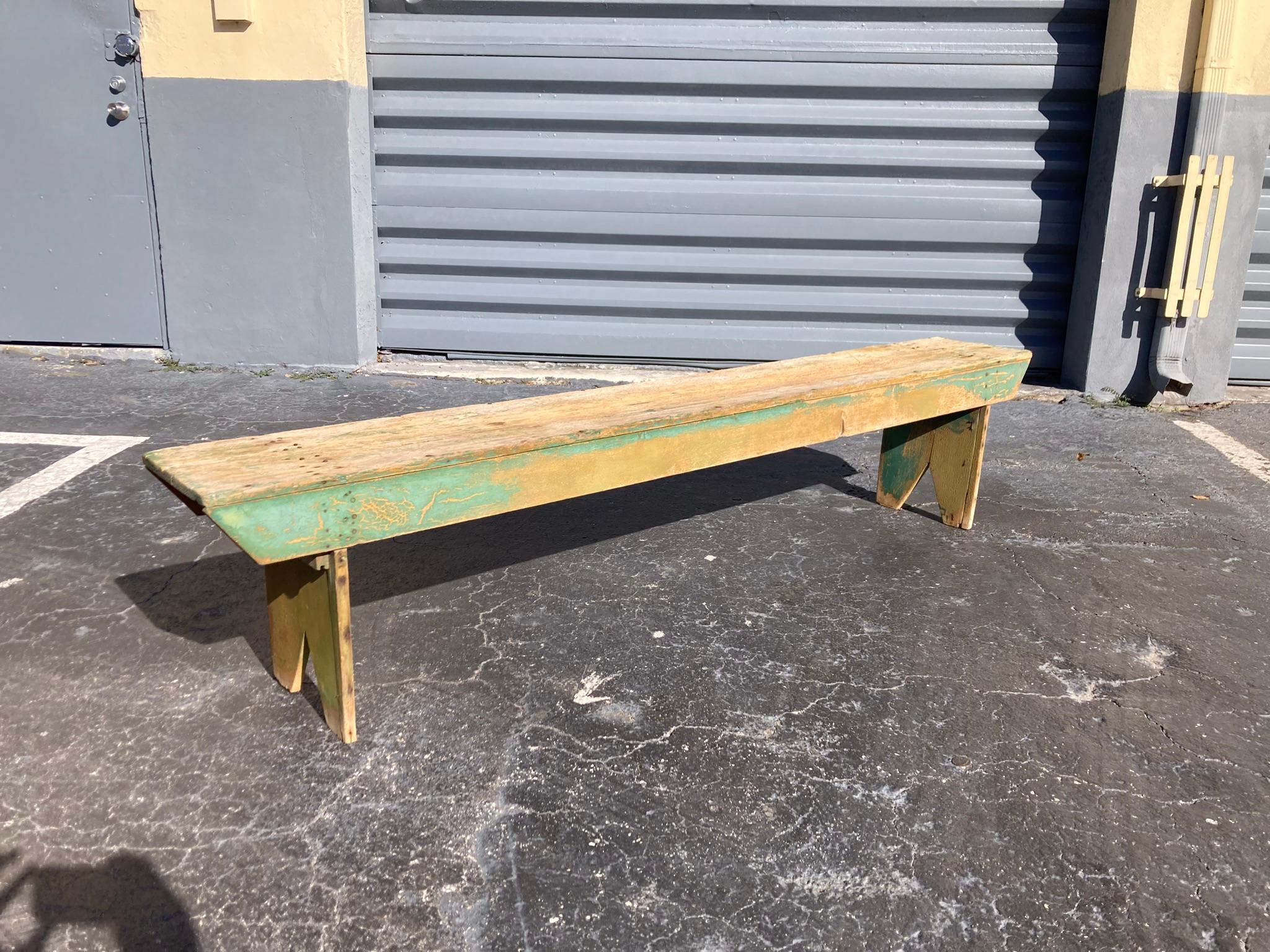 Antique Farm Bench In Good Condition For Sale In Miami, FL