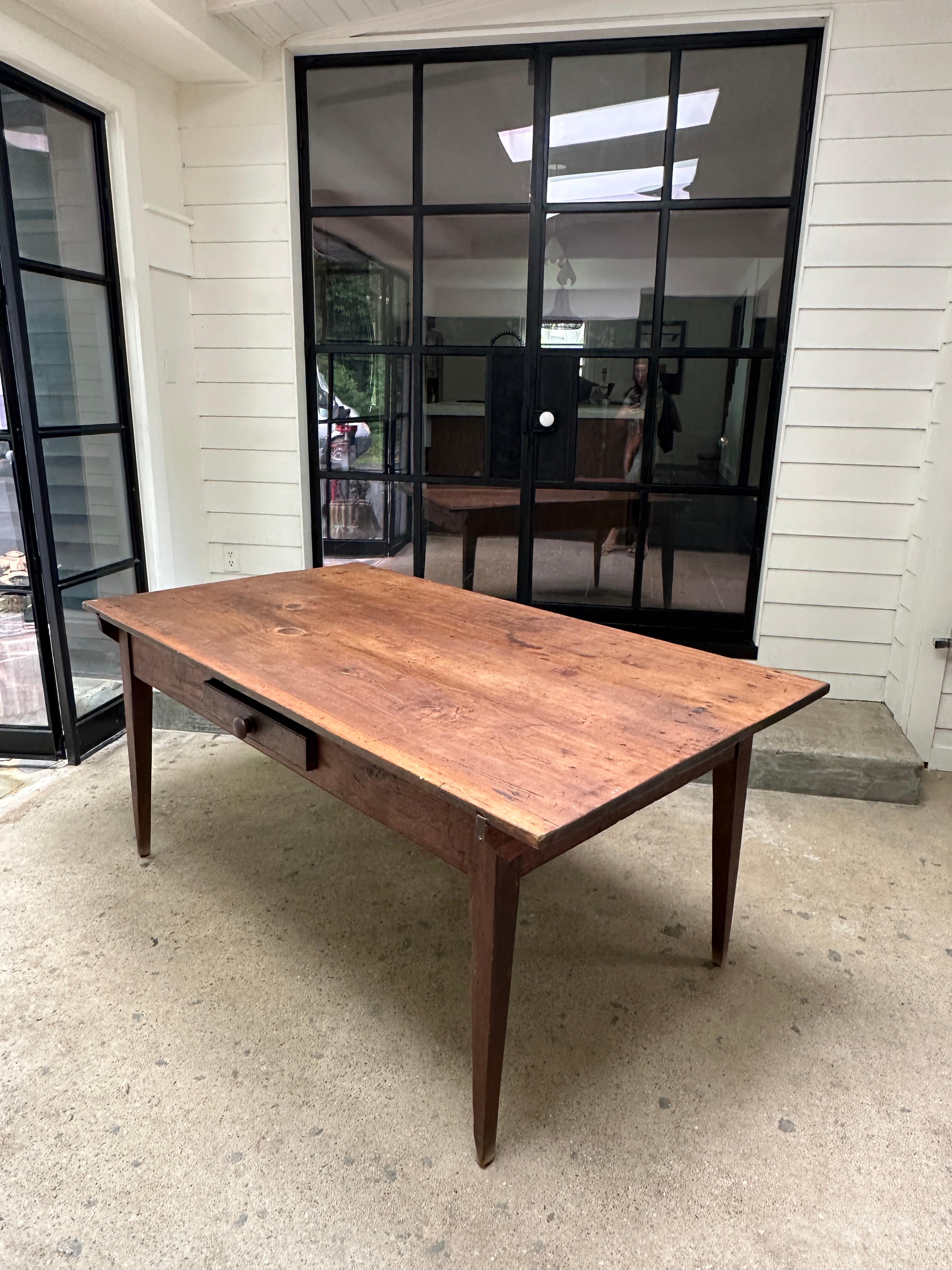 19th Century Antique Farm Dining Table For Sale