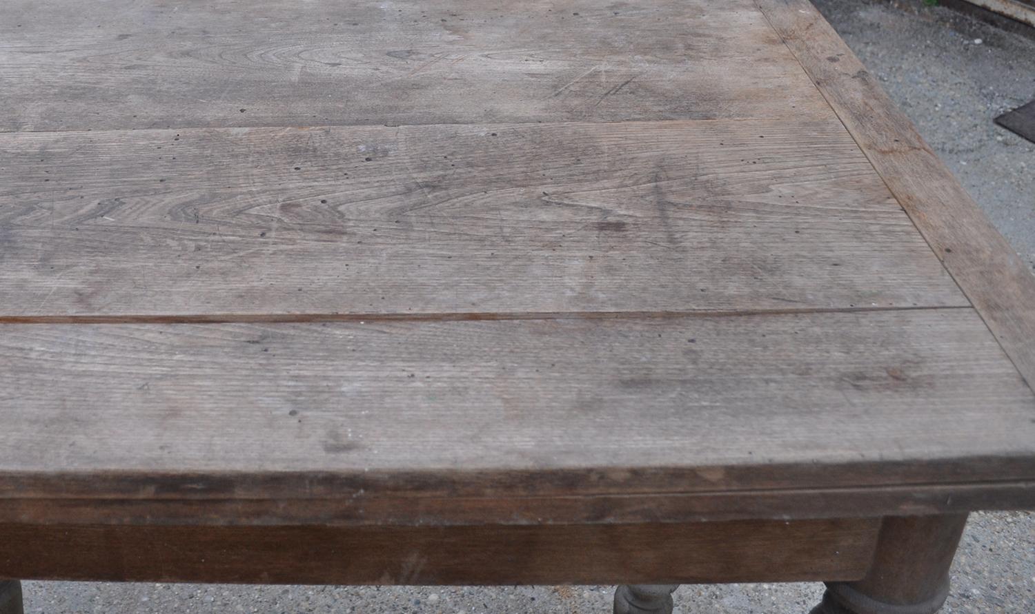 Mid-20th Century Antique Farm Table /A Top Which Pivots through 90 Degrees For Sale