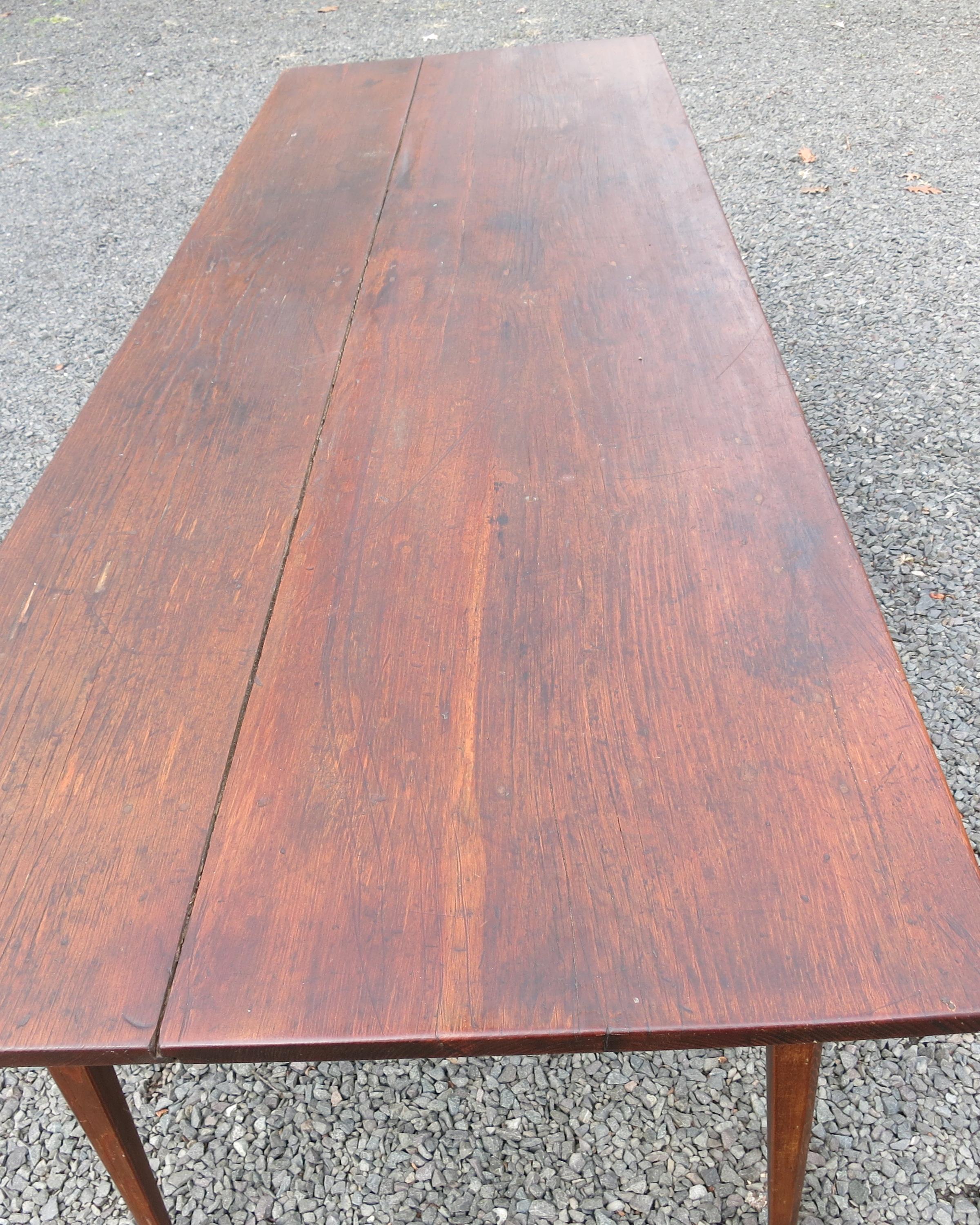 20th Century Antique Farm Table Rustic Farmhouse Table For Sale