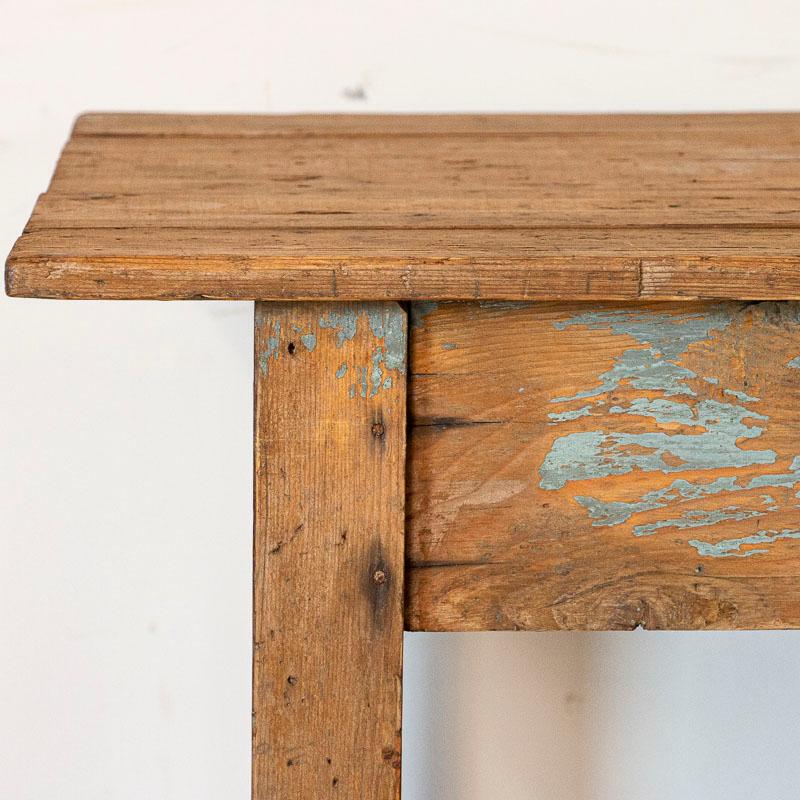19th Century Antique Farm Work Table with Shelf