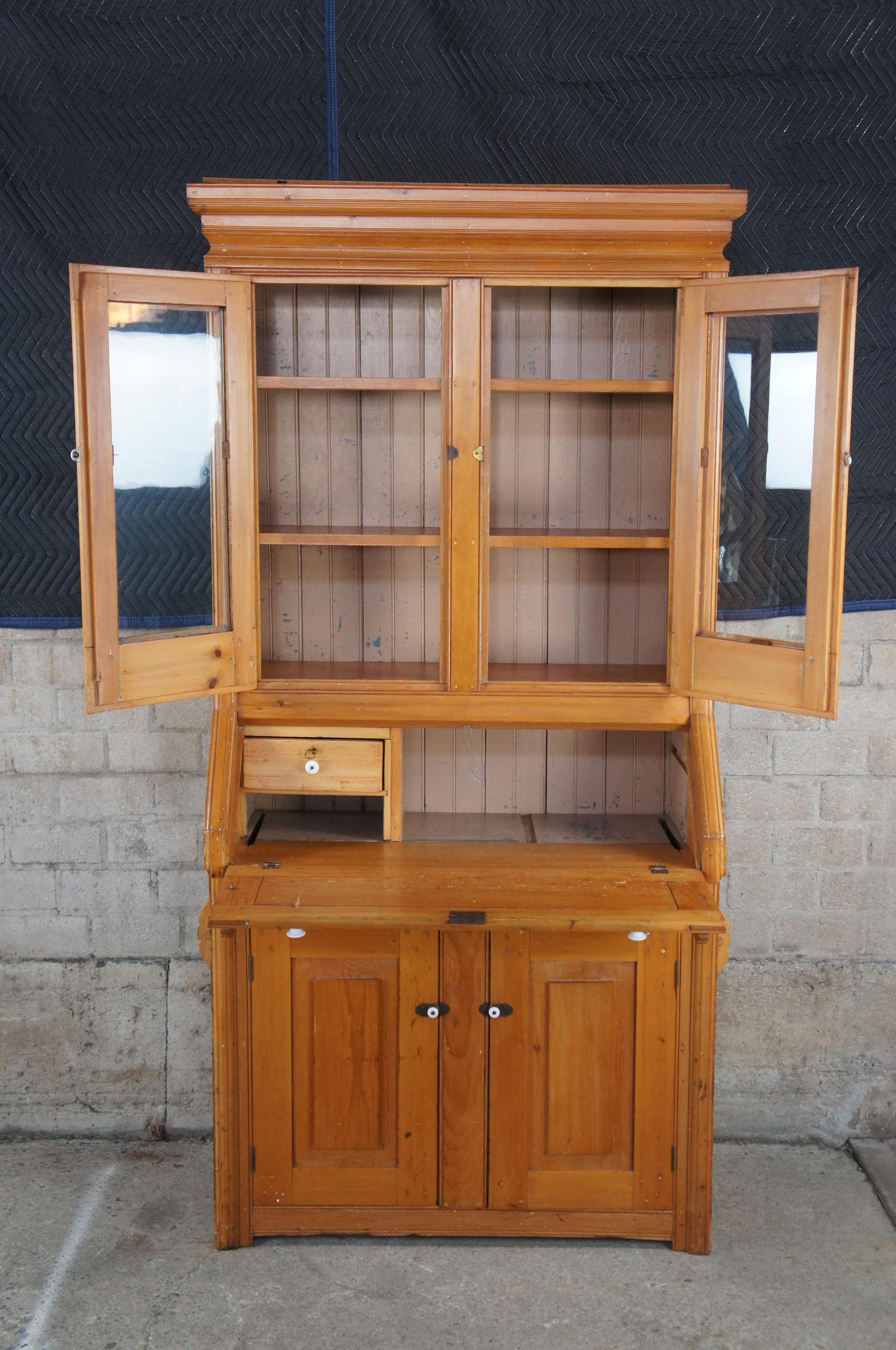 antique writing bureau with display cabinet