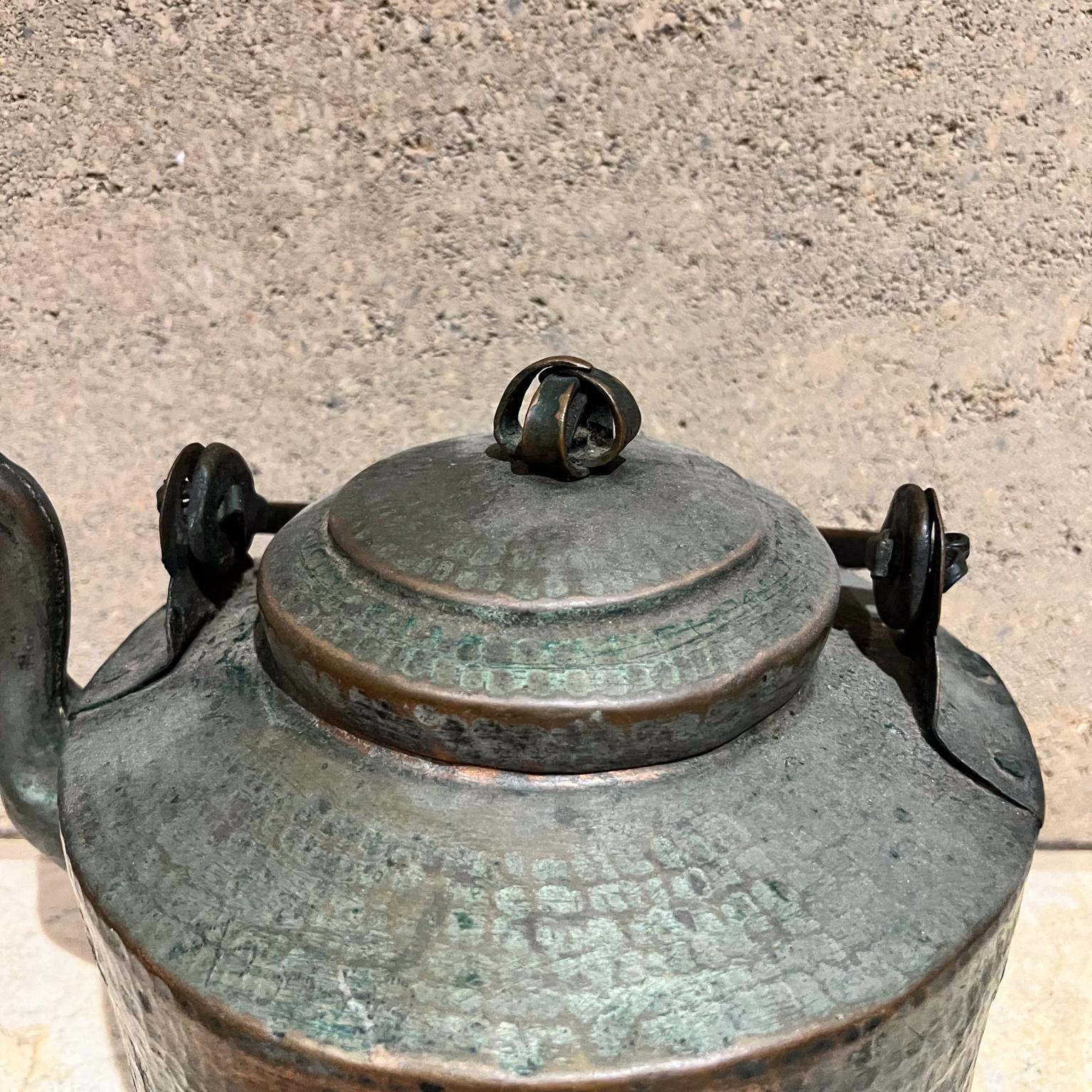 Antique Farmhouse Hammered Copper Tea Kettle For Sale 3