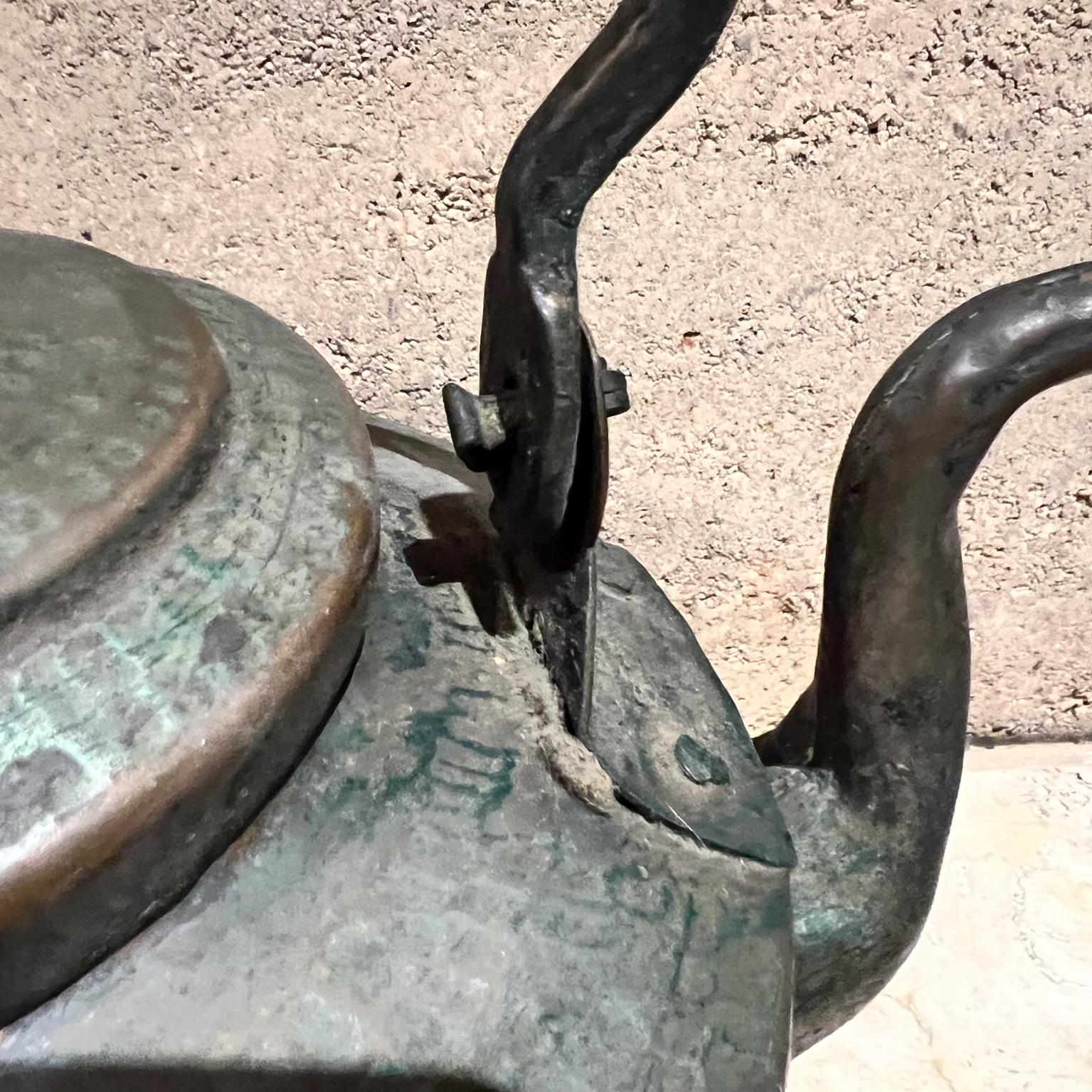 Antique Farmhouse Hammered Copper Tea Kettle For Sale 8