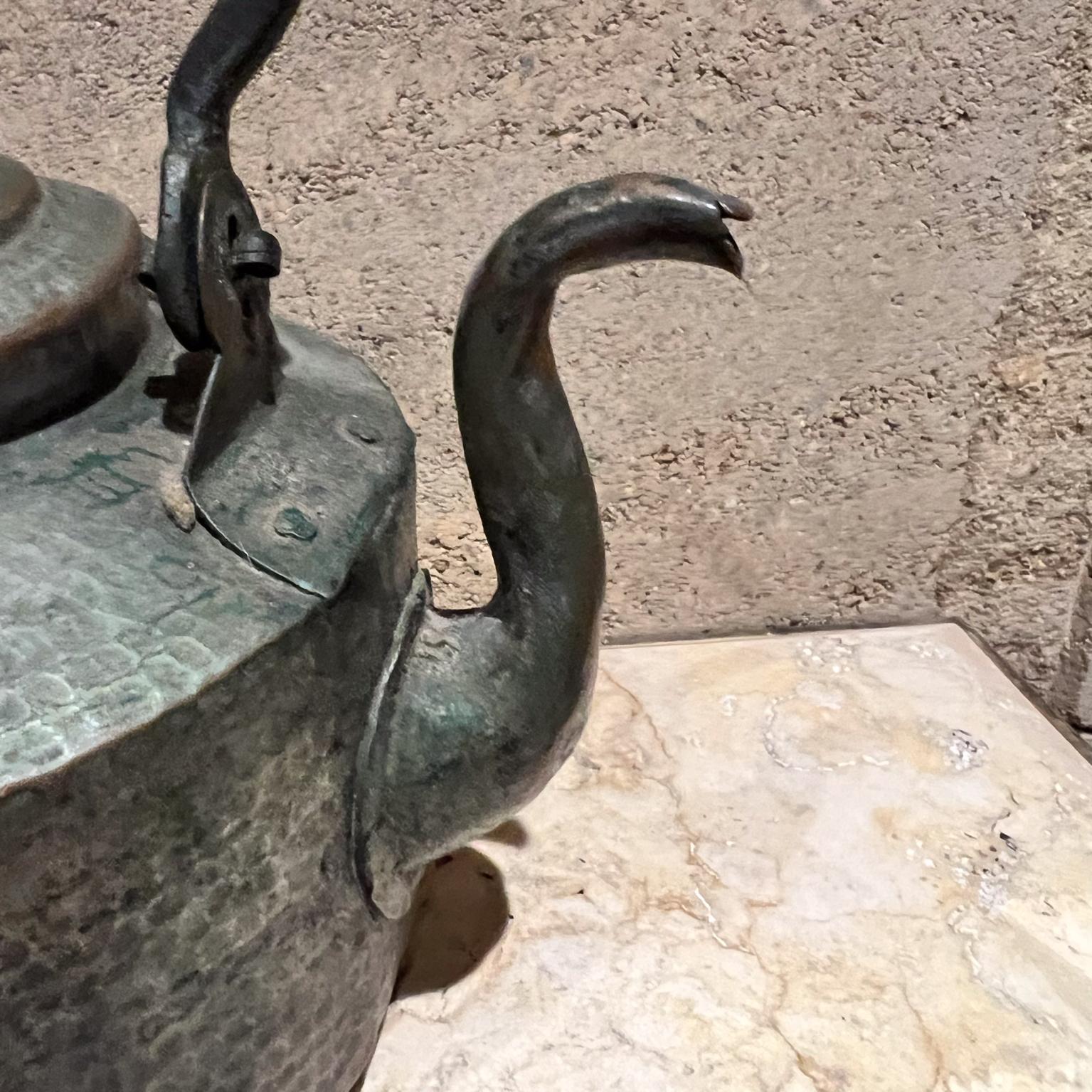 Antique Farmhouse Hammered Copper Tea Kettle For Sale 10