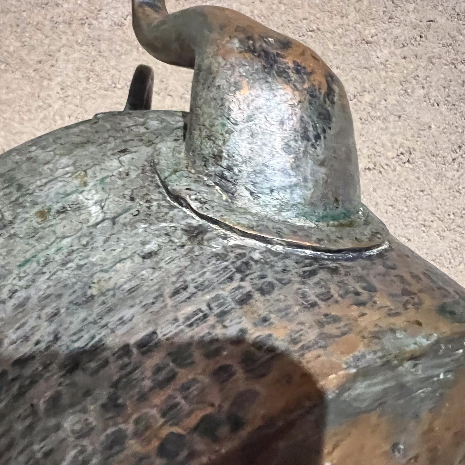 Antique Farmhouse Hammered Copper Tea Kettle For Sale 12