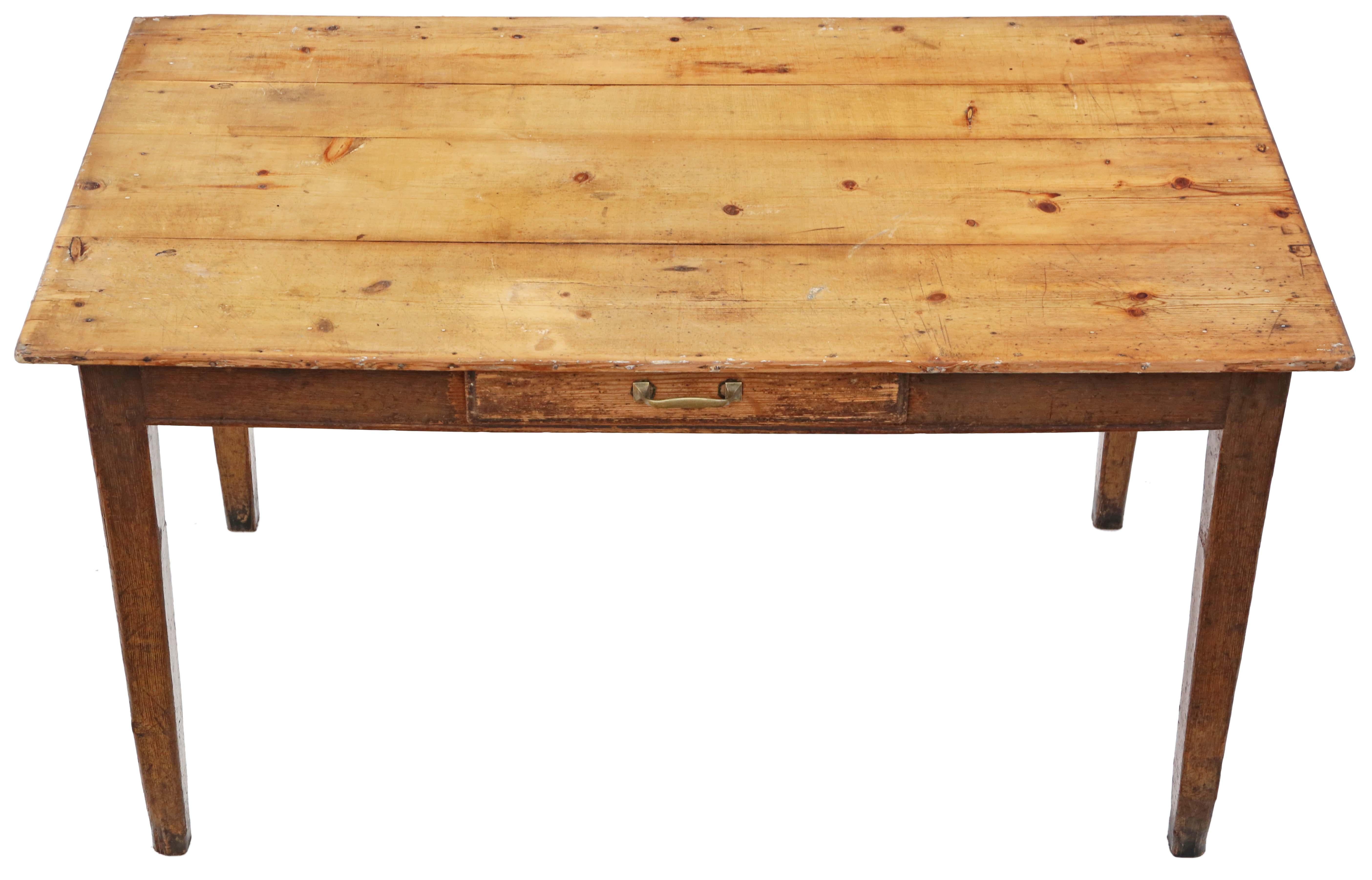 farmhouse dining table with drawers