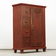 Antique Farmhouse Painted Bread Cabinet