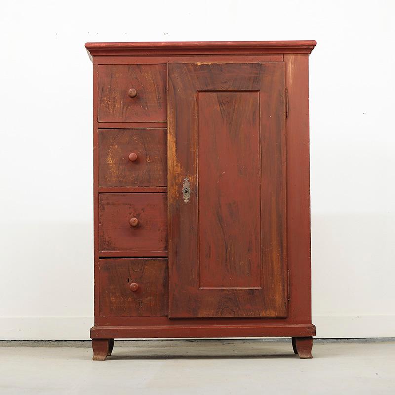 Antike Bauernhaus gemalt Brot Schrank (19. Jahrhundert) im Angebot