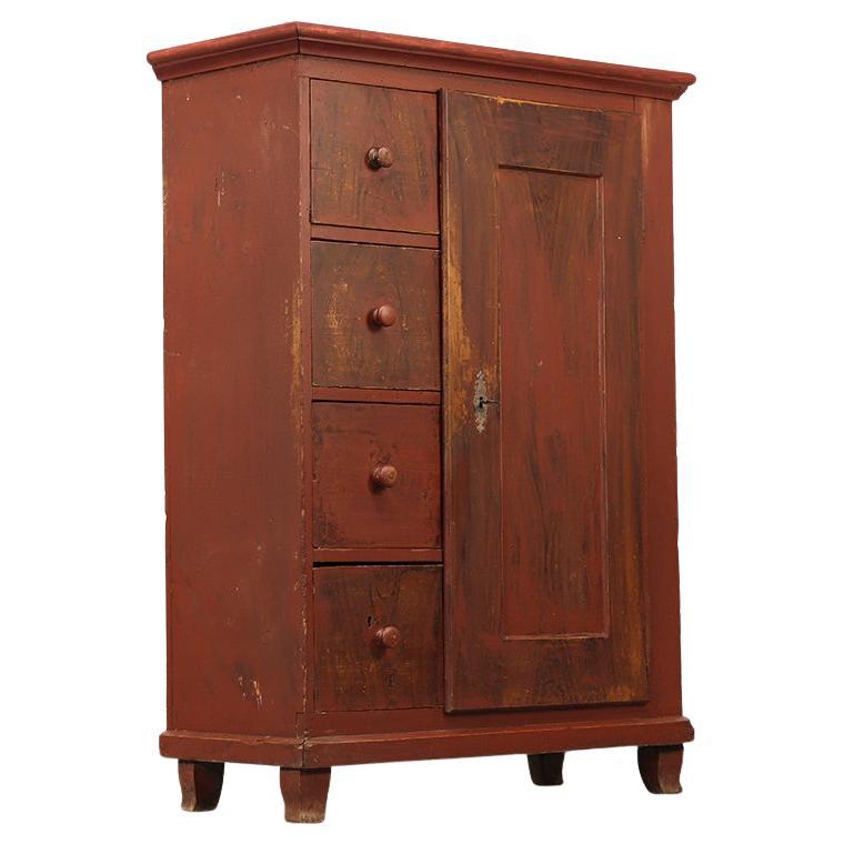 Antique Farmhouse Painted Bread Cabinet