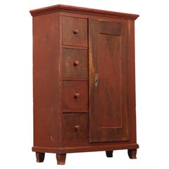 Antique Farmhouse Painted Bread Cabinet