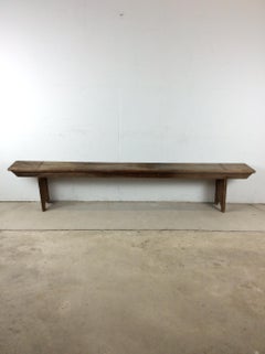 Antique Farmhouse Primitive Long Bench with Tongue & Groove Joinery