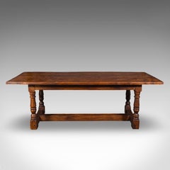 Antique Farmhouse Table, English, Elm, Country Kitchen, Dining, Victorian, 1880