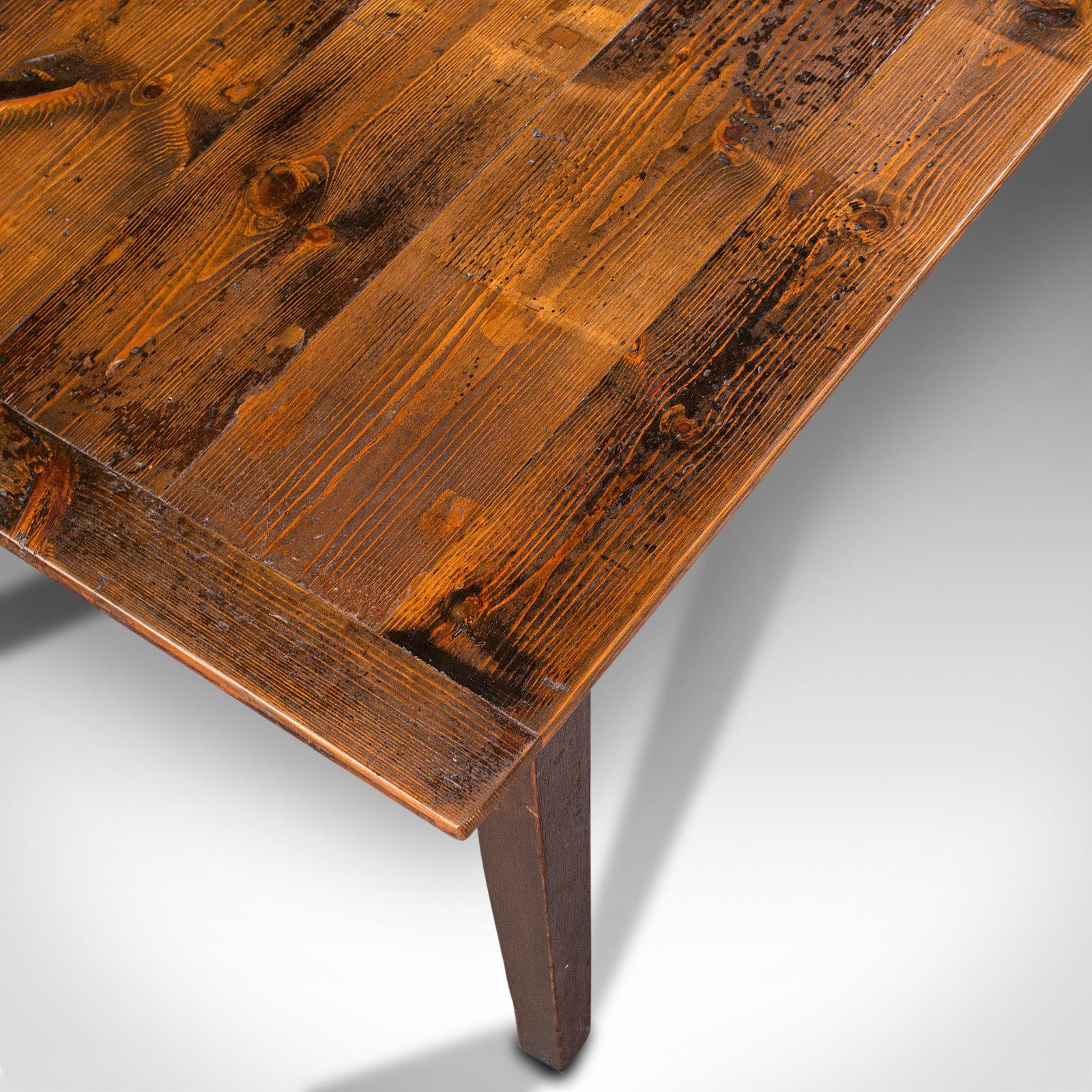 19th Century Antique Farmhouse Table, English, Pine, Country Kitchen, Dining, Victorian, 1900