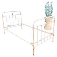Antique Farmhouse Twin-Size Painted Iron Bed