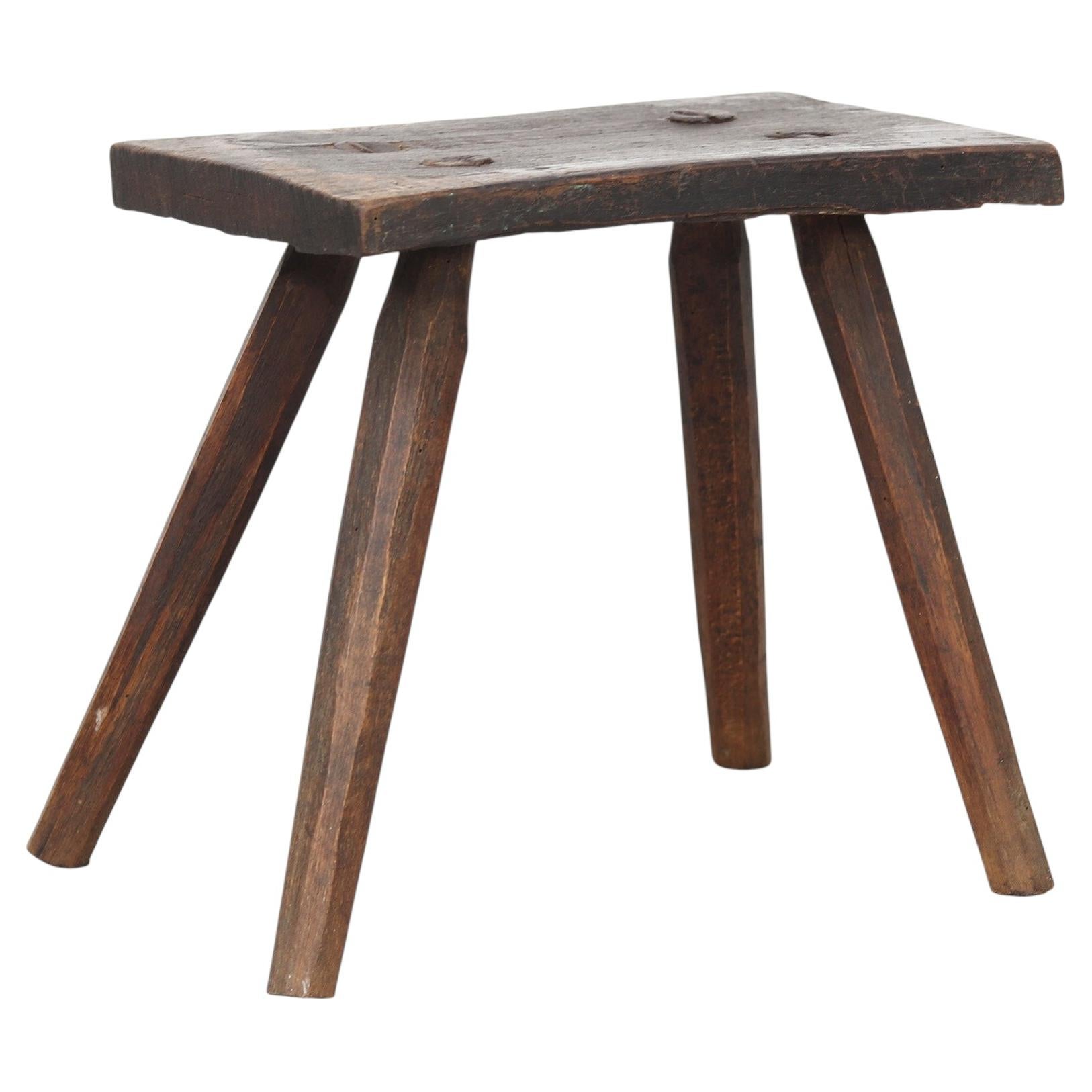 Antique Farmhouse Wabi Sabi Primitive Stool or Side Table