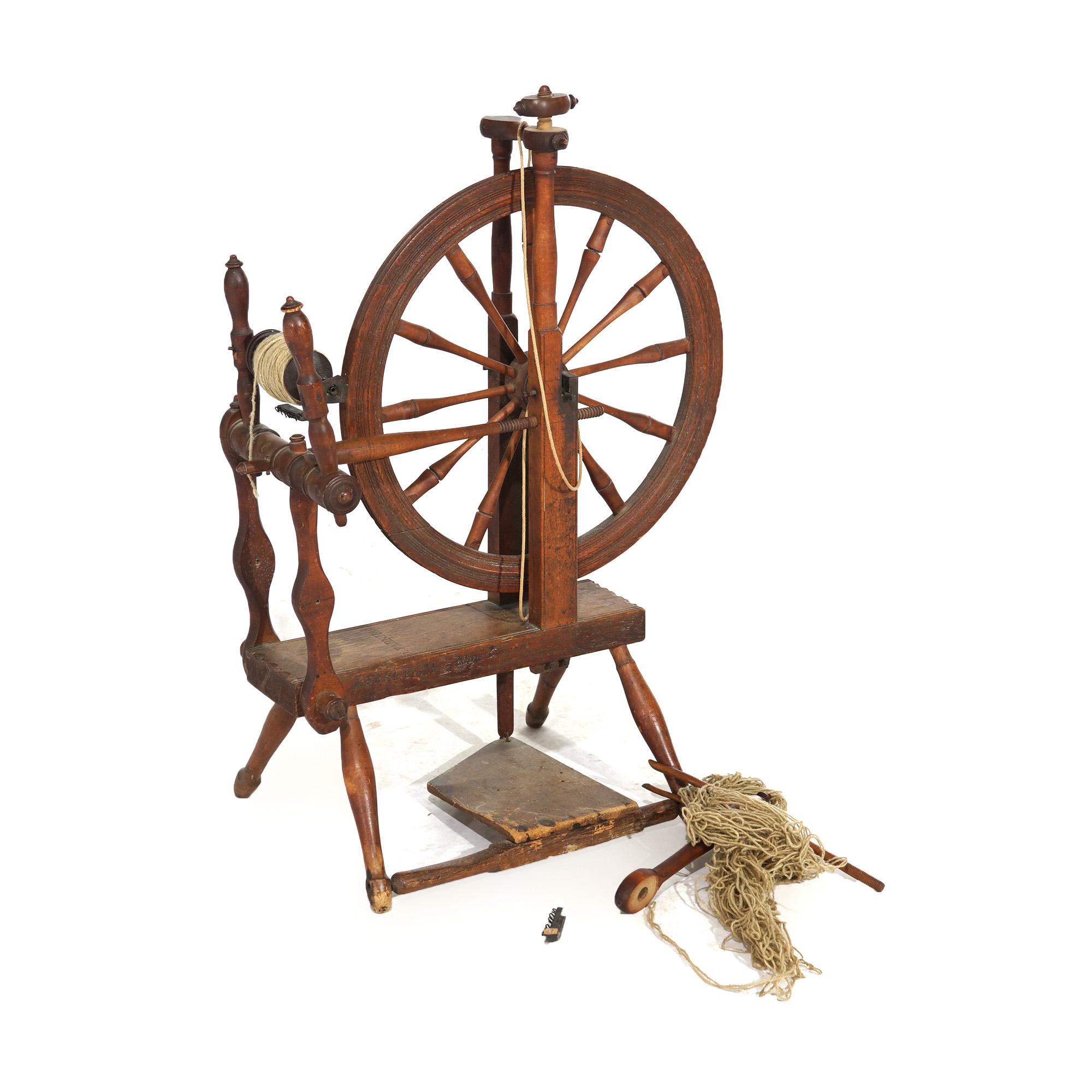 Antique Farnham Spinning Wheel, Signed, 19th C

Measures - 34.5