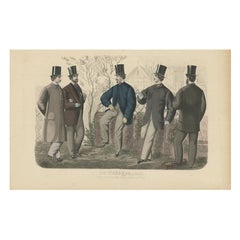 Impression de mode ancienne d'hommes et de femmes illustrant les tendances de la mode de 1865