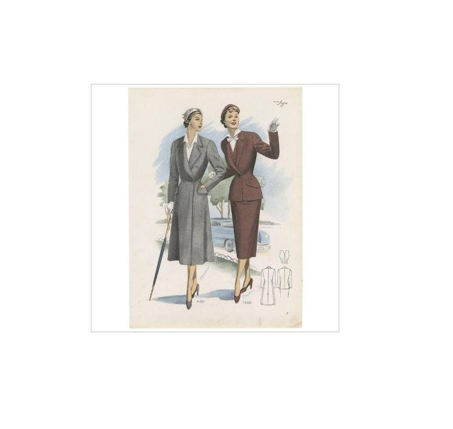 Vintage Fashion Print Published in Ladies Styles, 1951