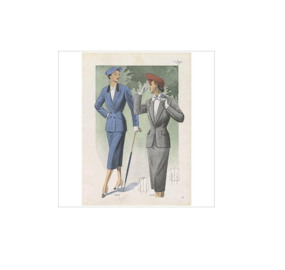 Vintage Fashion Print 'Pl. 14209' Published in Ladies Styles, 1951