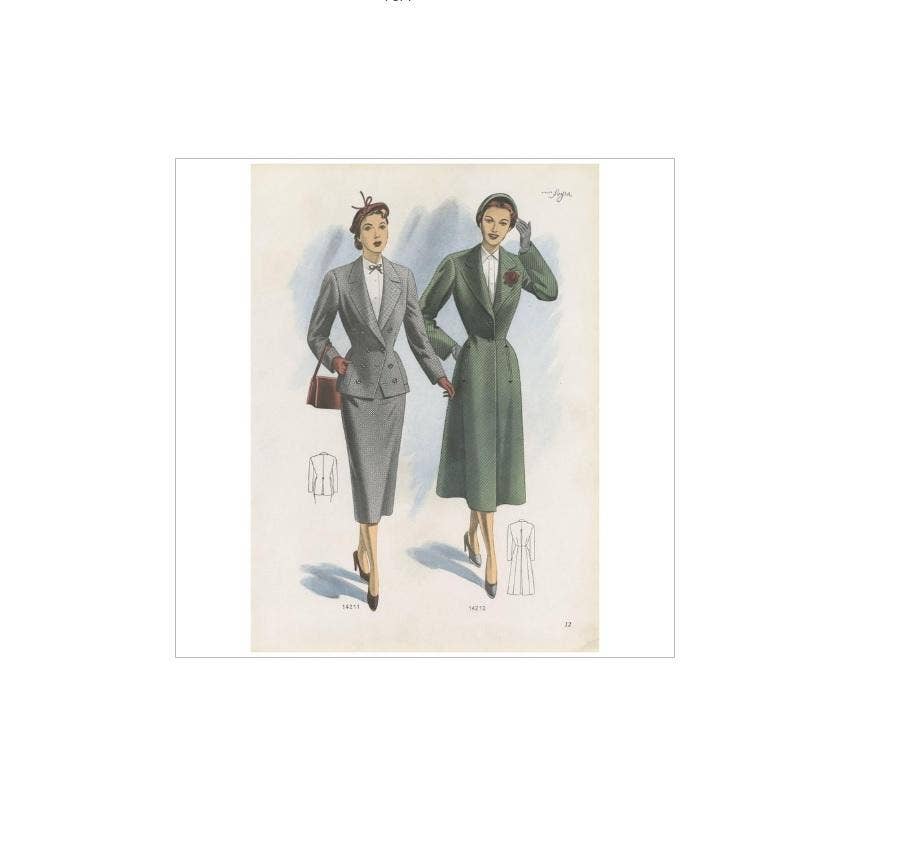 Vintage Fashion Print 'Pl. 14211' Published in Ladies Styles, 1951