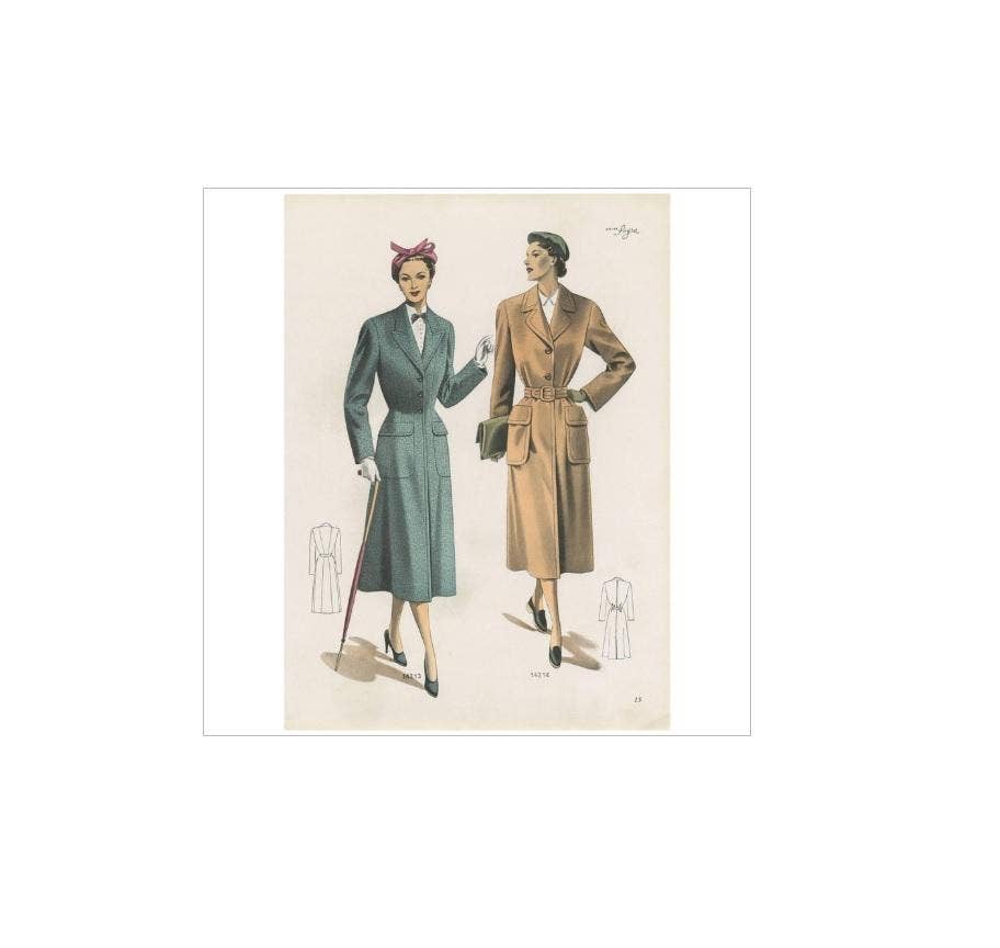 Vintage Fashion Print ‘Pl. 14213’ Published in Ladies Styles, 1951