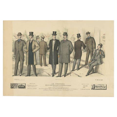 Antique Fashion Print Published in April, 1898