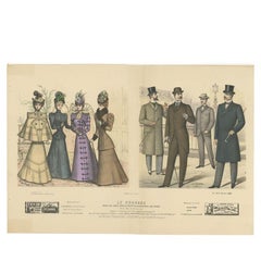 Antique Fashion Print Published in February, 1898