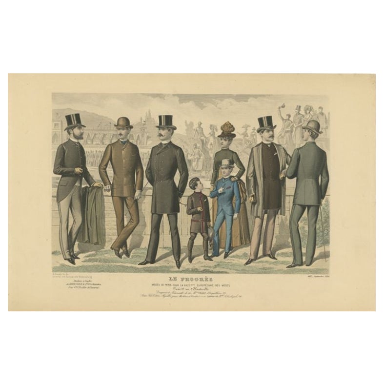 Antiker Modedruck veröffentlicht im September 1886