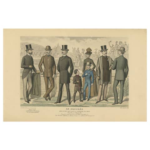 Antique Fashion Print Published in September, 1886