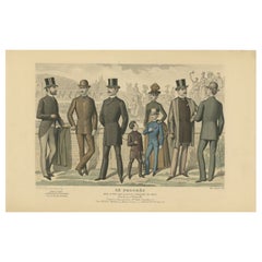 Antique Fashion Print Published in September, 1886