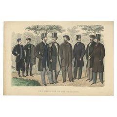 Impressions de mode anciennes montrant les tendances des hommes de l'année 1861